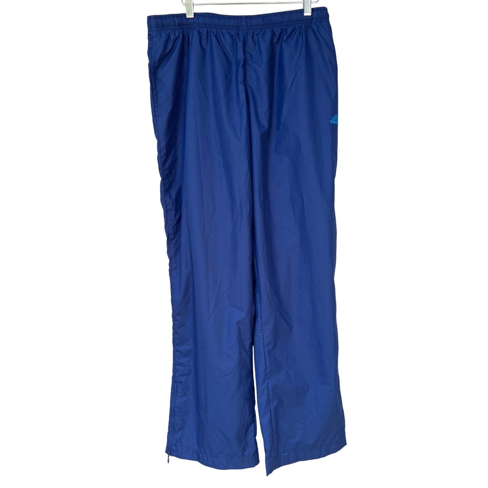 Vintage Adidas Wind Pants Mens Medium Blue Mesh Lined Ankle Zip Y2K Tracksuit